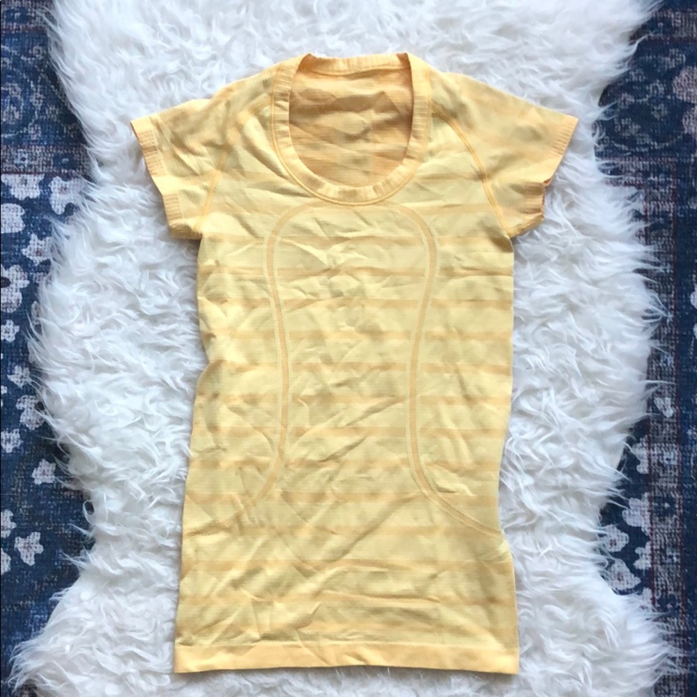 Lululemon Swiftly Tee Yellow Sz 4